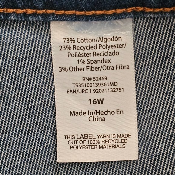 NWT Terra & Sky Cargo Jeans Womens 16W Blue High Rise Straight Leg Denim Stretch - Picture 7 of 12